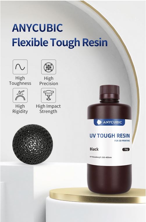 Anycubic Flexible Tough Resin 1kg Black