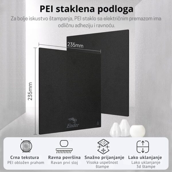 Creality PEI Glass podloga 235x235x4mm-1