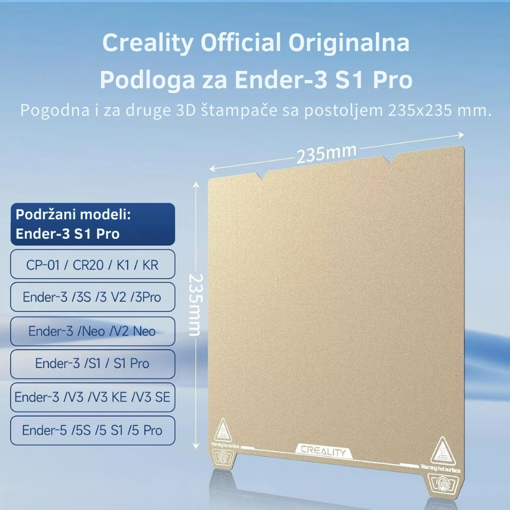Creality Ender 3 S1 PRO PEI podloga 235×235 mm-1